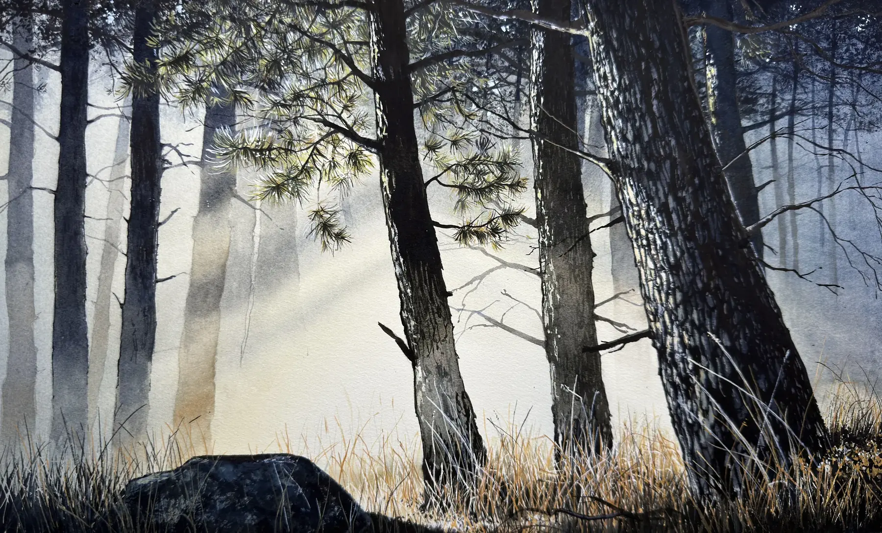 Percée, aquarelle de Pierre Renollet