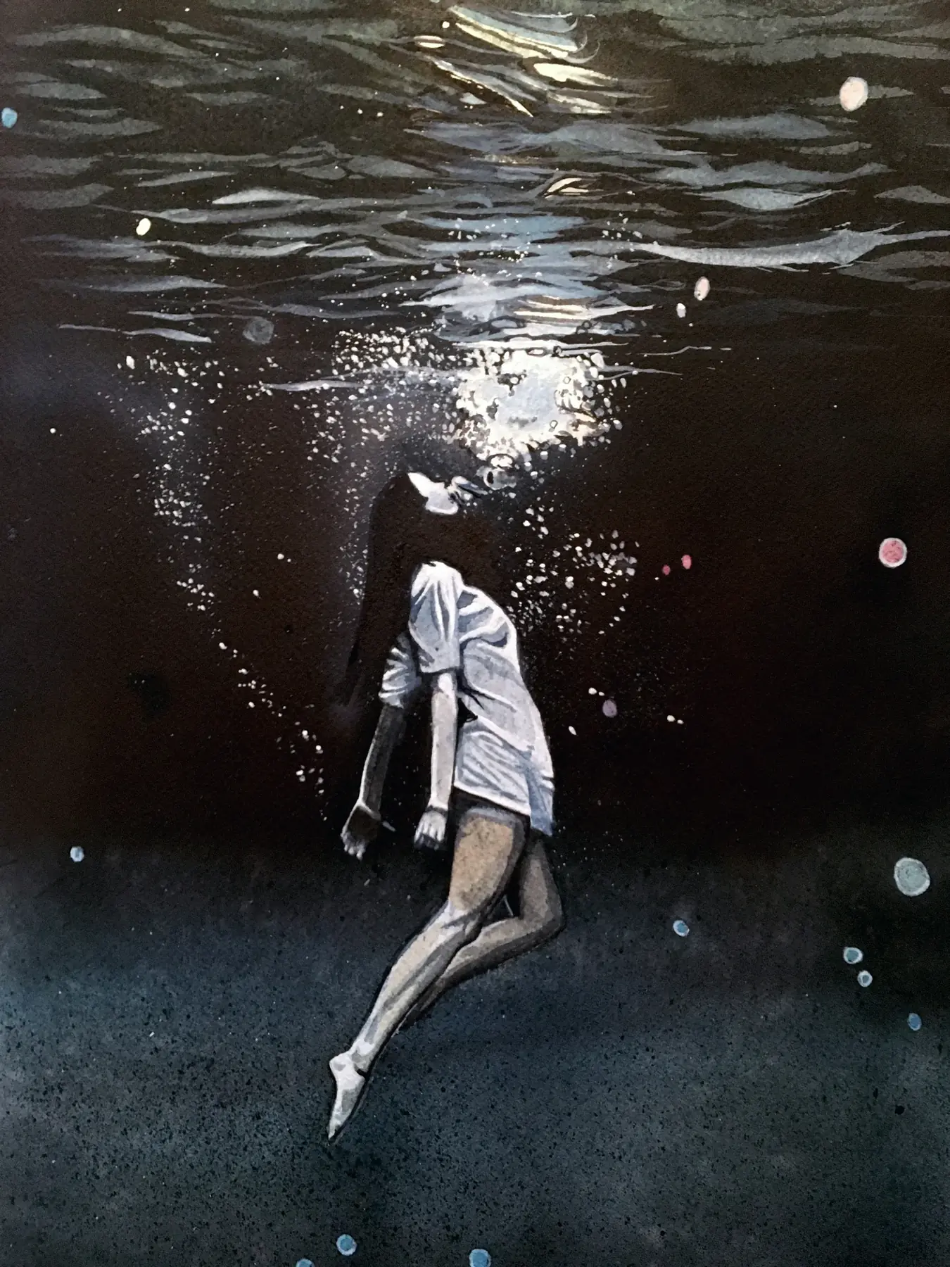 Silence, aquarelle de Pierre Renollet