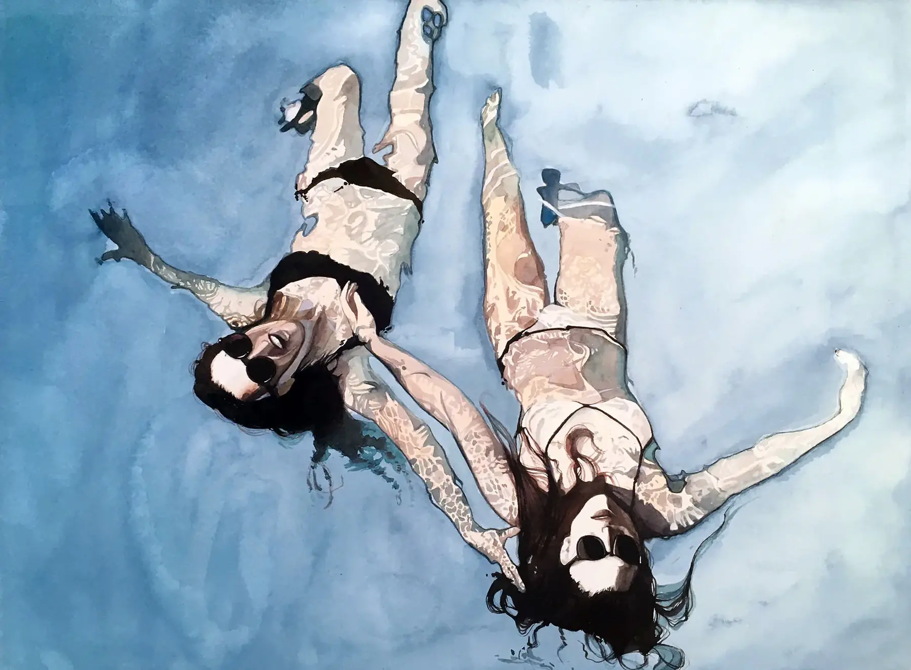 Suspension, aquarelle de Pierre Renollet
